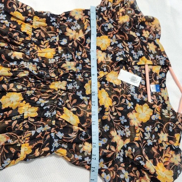 Old Navy long sleeve Top Size Medium Floral Print Lightweight - Picture 4 of 11